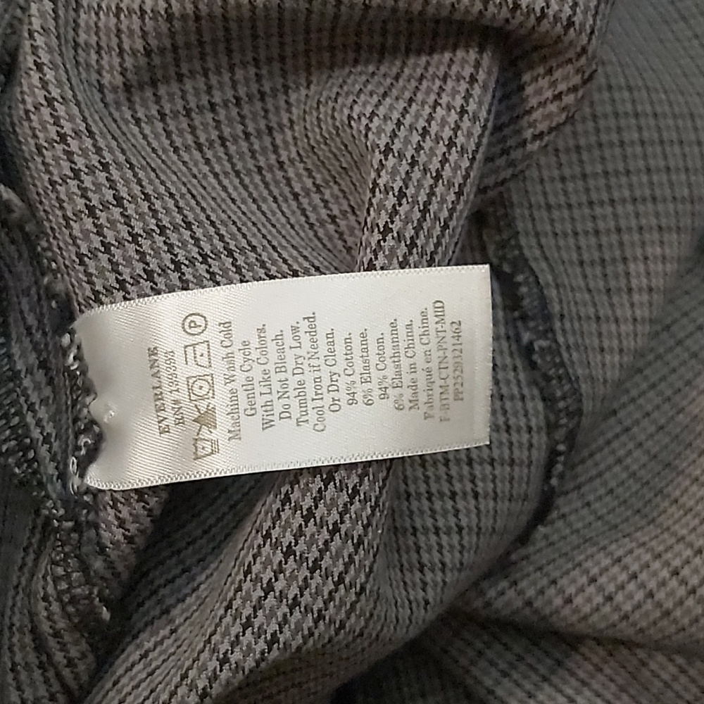 Everlane Curvy Side Zip Pant in Houndstooth grey size 16 waist size is 36 inches - Picture 7 of 7